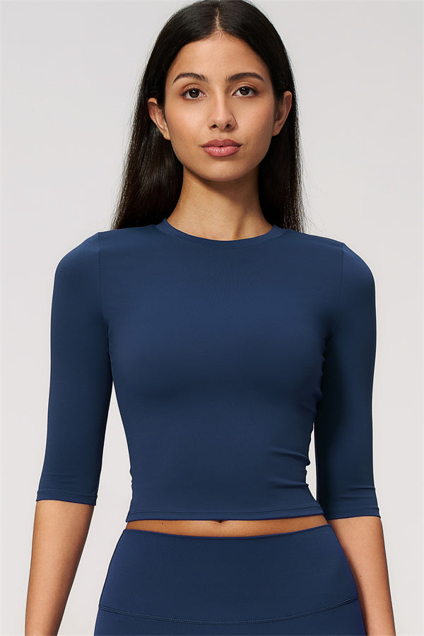 The Natalia Half-Sleeve Top Straight Leg Pants 2-Piece Set