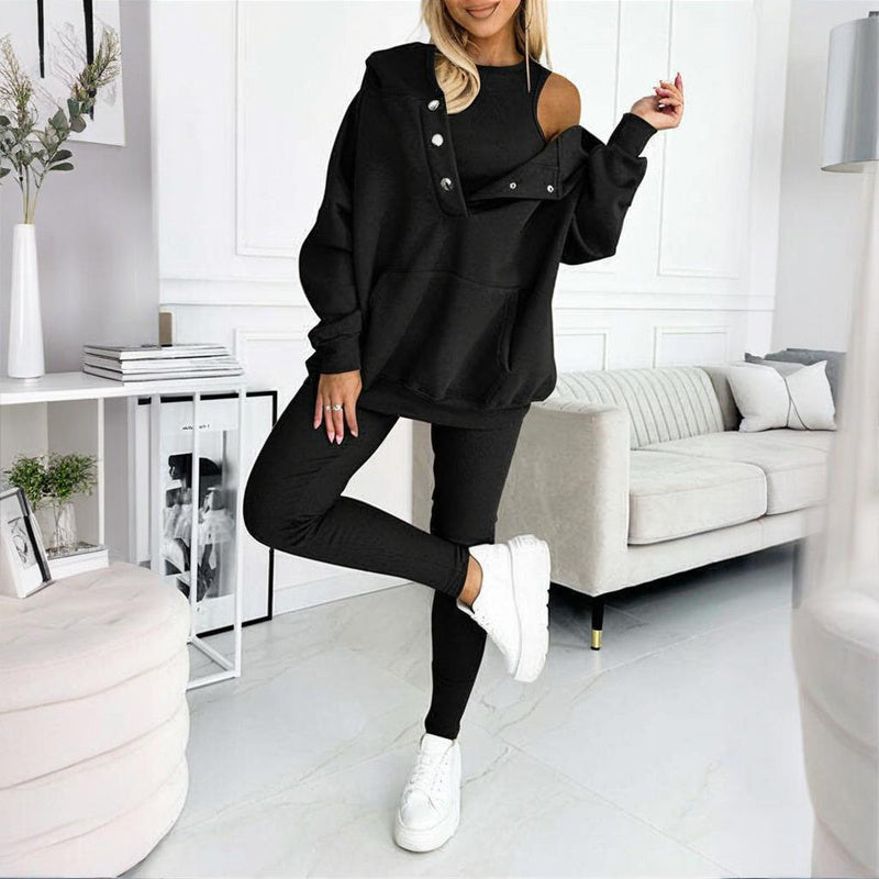 Women’s solid color three piece set