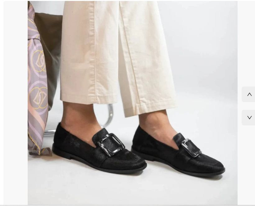 Vintage Square-Button Low-Cut Loafers — Women’s Elegant Slip-On Shoes