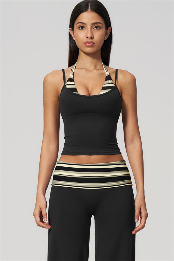 The Enliven Halter Tank Top Straight Leg Pants 2-Piece Set