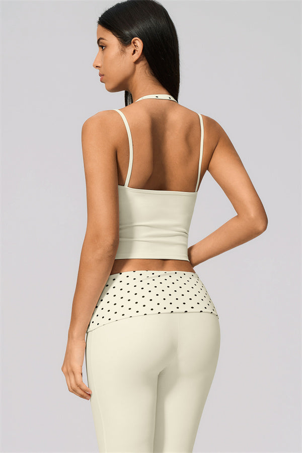 The Enliven Halter Tank Top Capri Leggings 2-Piece Set