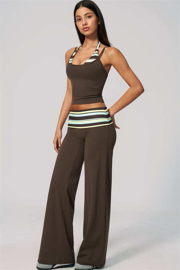 The Enliven Halter Tank Top Straight Leg Pants 2-Piece Set
