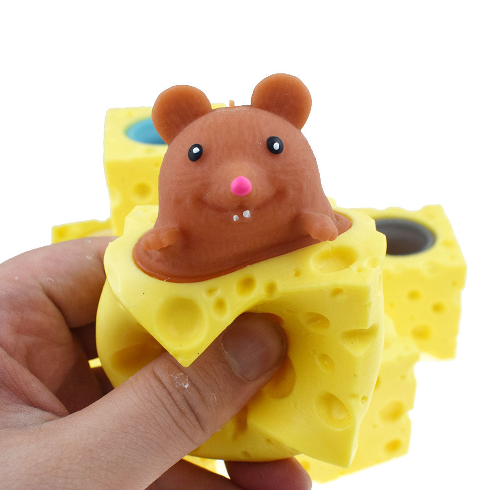 Funny Mouse And Cheese Anti-Stress Fidget Toy Set