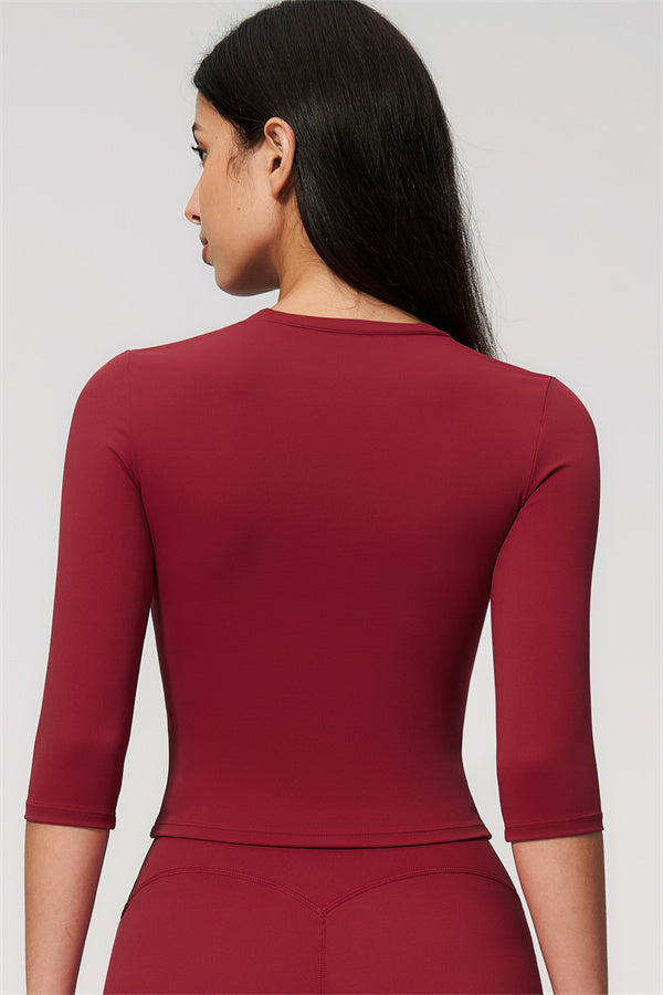 The Natalia Half-Sleeve Top Straight Leg Pants 2-Piece Set