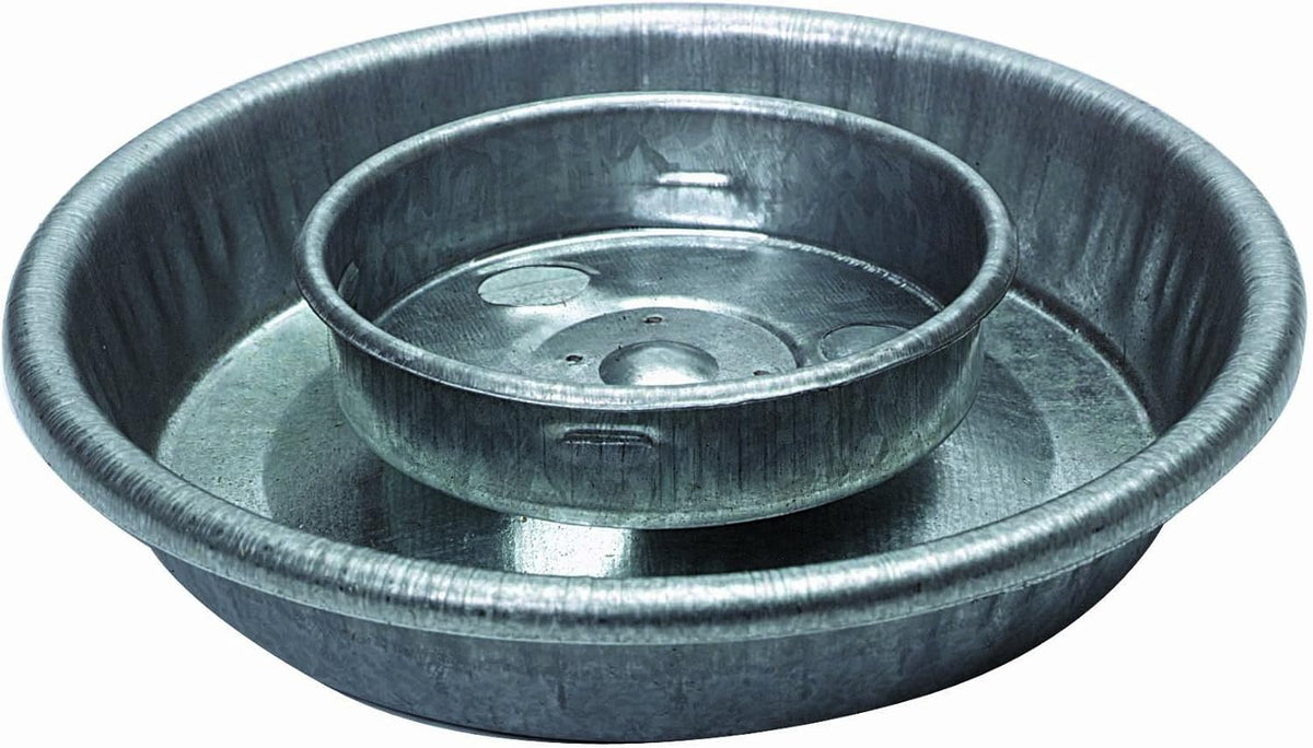 Mason Jar Baby Chick Feeder & Waterer Set - Galvanized Base with Glass Jar Bundle