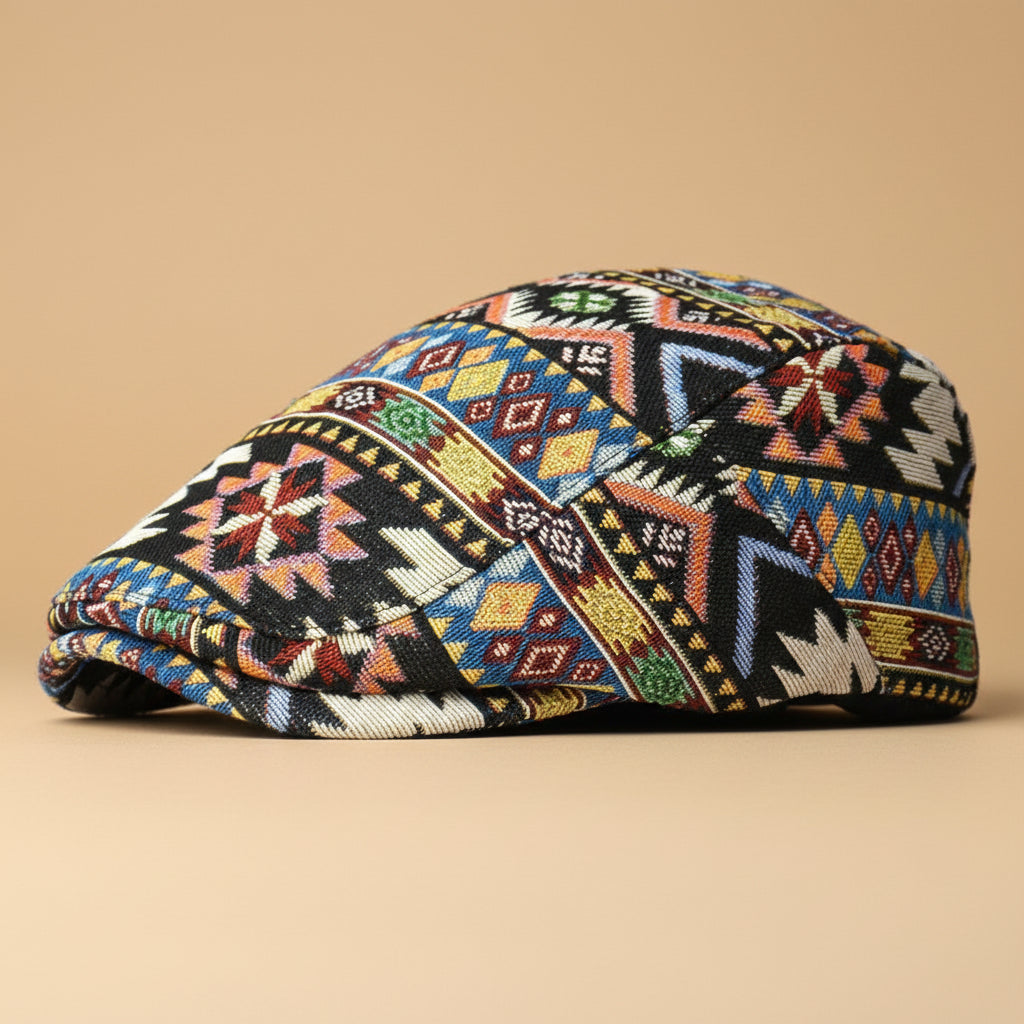 Women’s Retro Beret Hat – Chic British Style Ethnic Beret