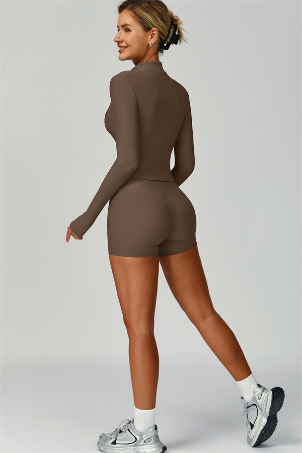 The Burst Jacket Sports Bra Shorts 3-Piece Set