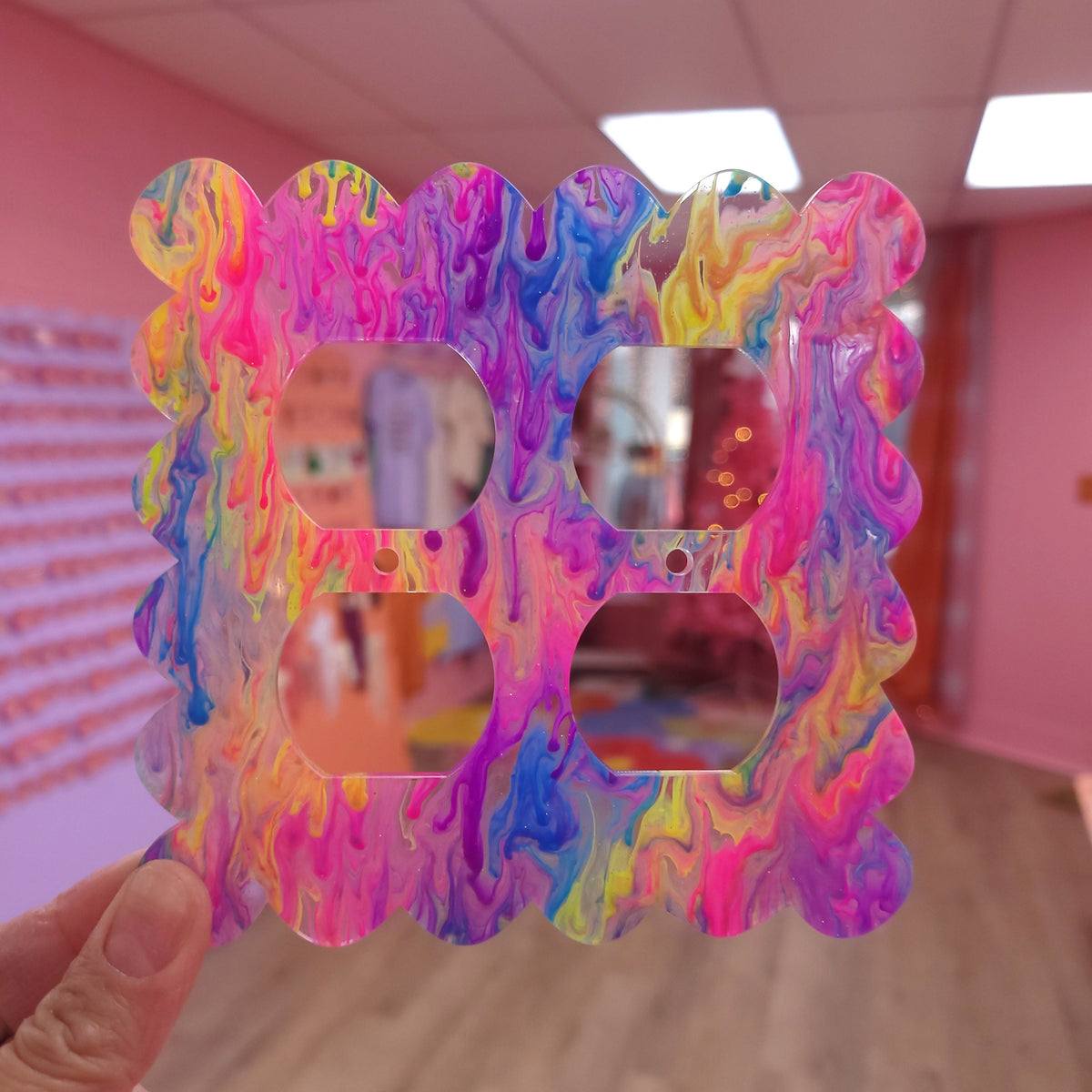 Neon Sparkling Paint Outlet Covers