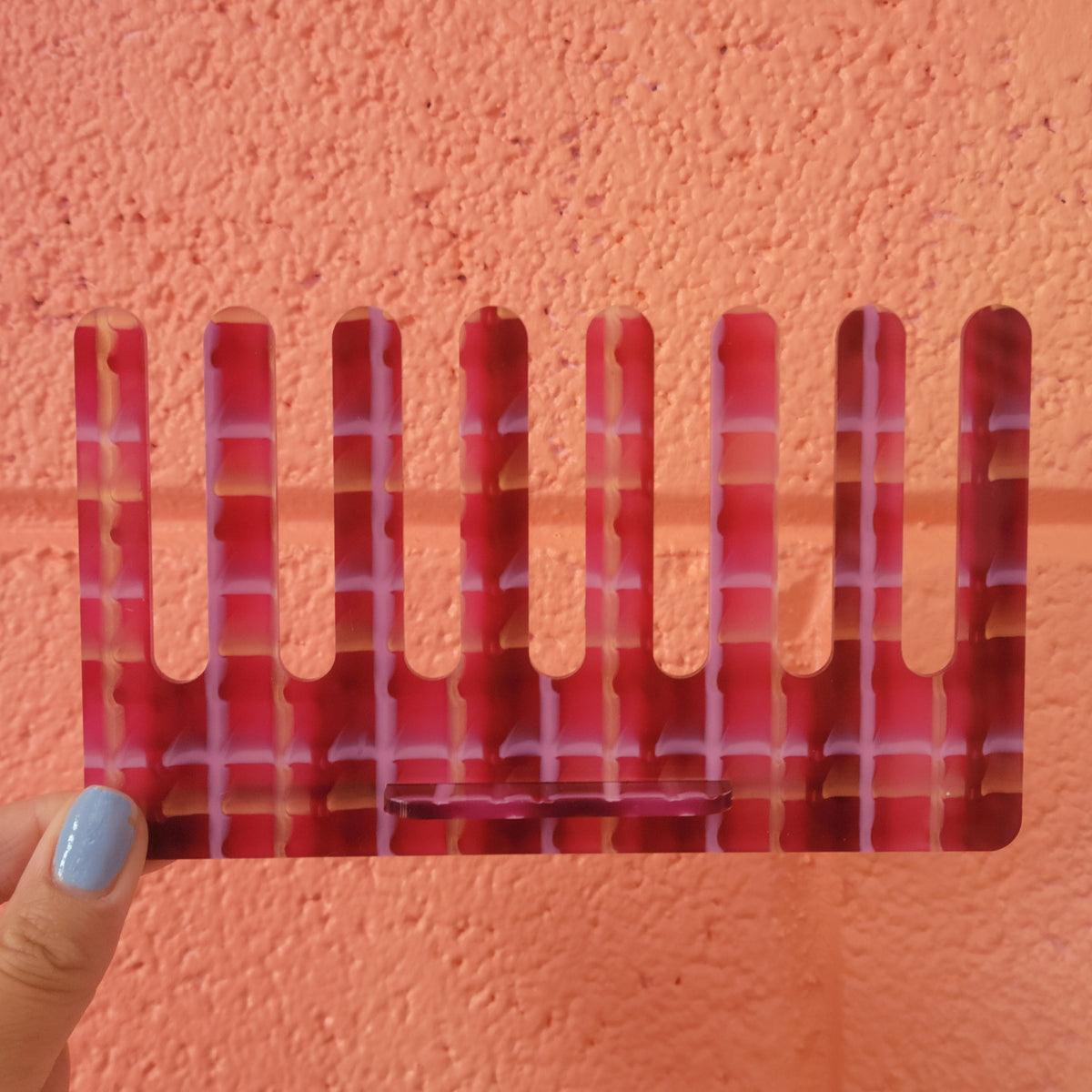 Magenta Plaid Ring Display