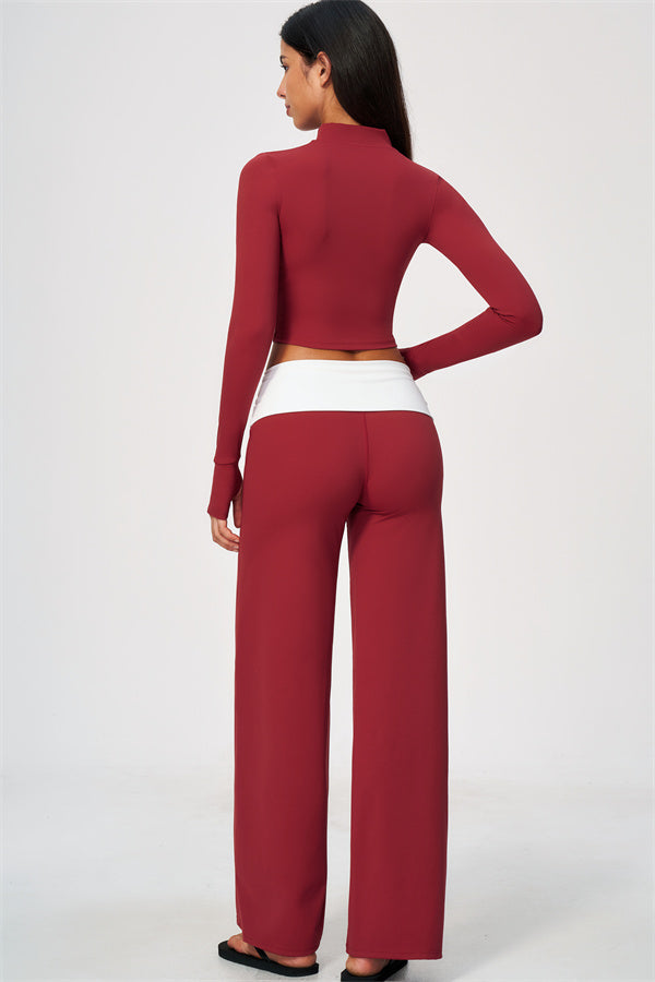 The Joyous Jacket Sports Bra Straight Leg Pants 3-Piece Set
