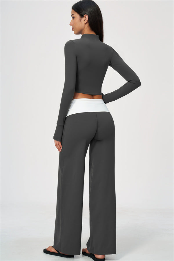 The Joyous Jacket Sports Bra Straight Leg Pants 3-Piece Set