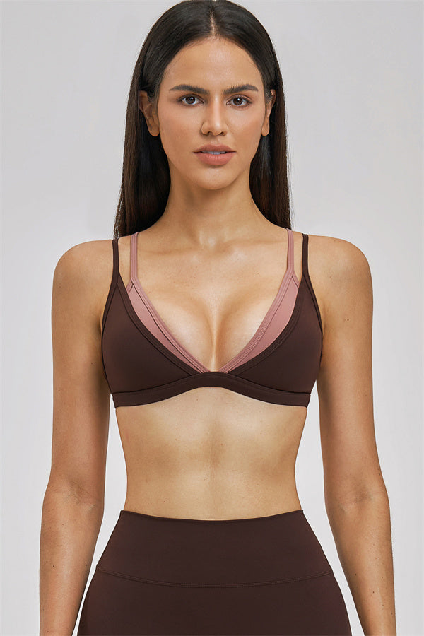 The Seraphine Layered V Sports Bra Shorts 2-Piece Set