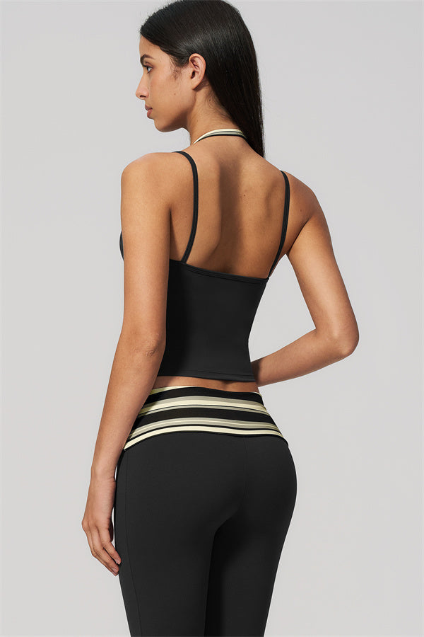 The Enliven Halter Tank Top Capri Leggings 2-Piece Set