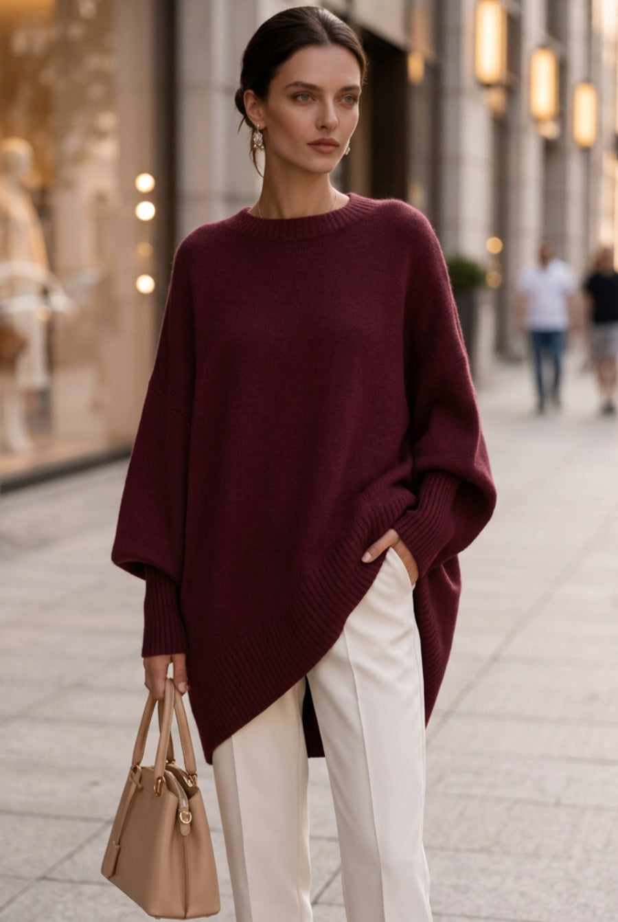 Women's Relaxed-Fit Solid-Color Sweater