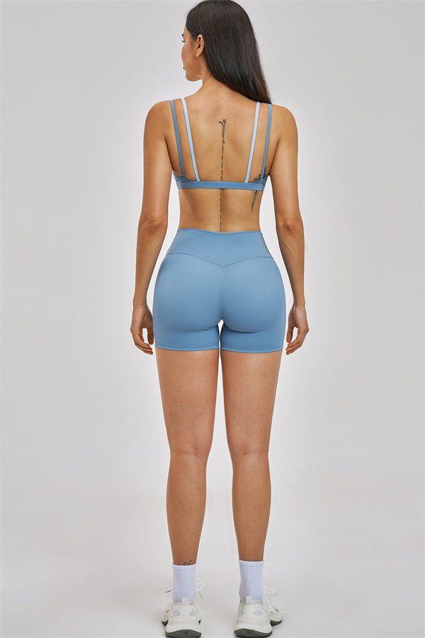 The Seraphine Layered V Sports Bra Shorts 2-Piece Set