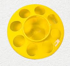 Little Giant Plastic Poultry Feeder Base Heavy Duty 1 Quart Yellow