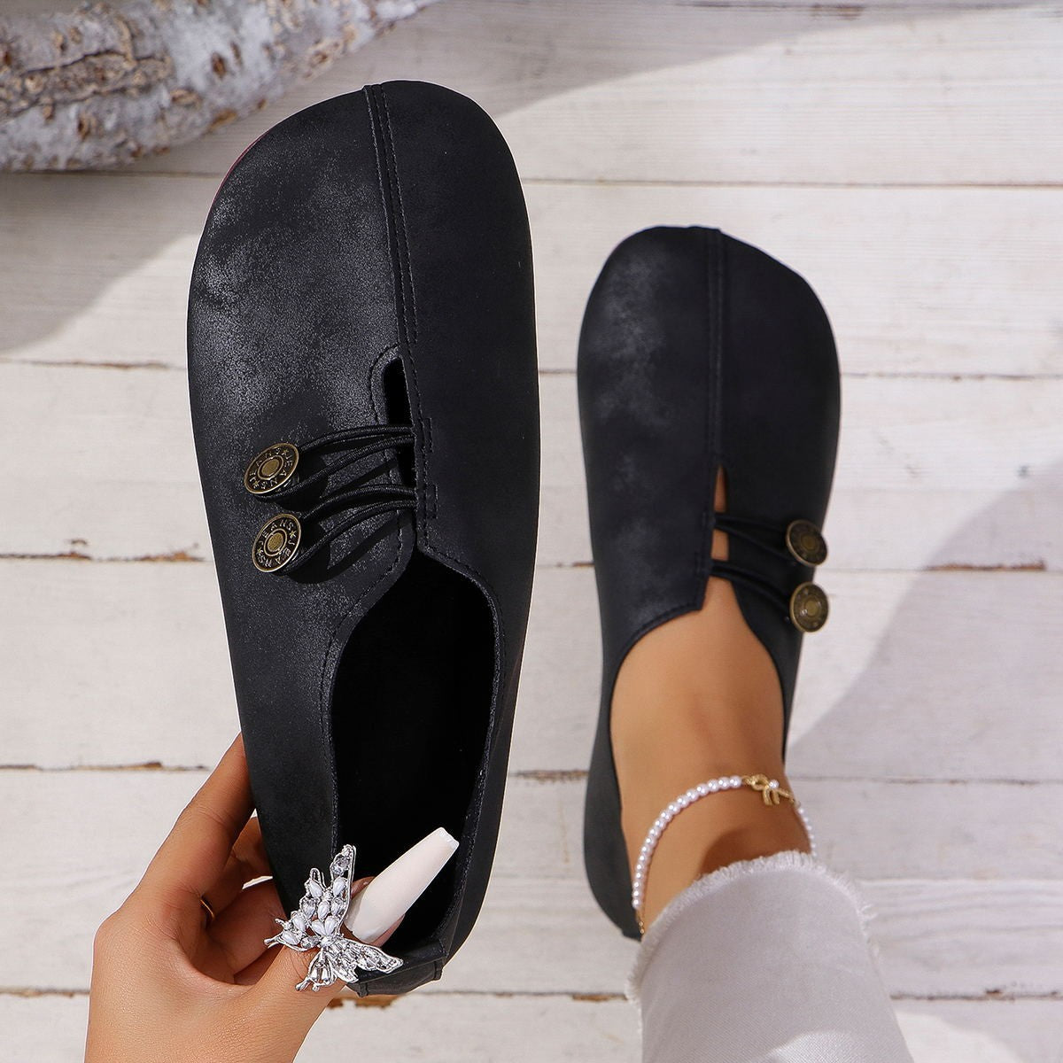 Ins Square Toe Slip-on Sandals Summer Fashion Soft Flat Shoes For Women