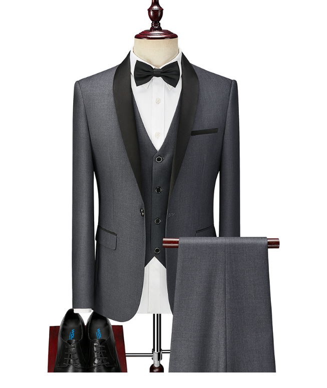 Men's Slim Fit Black Suit Jacket for Business and Weddings