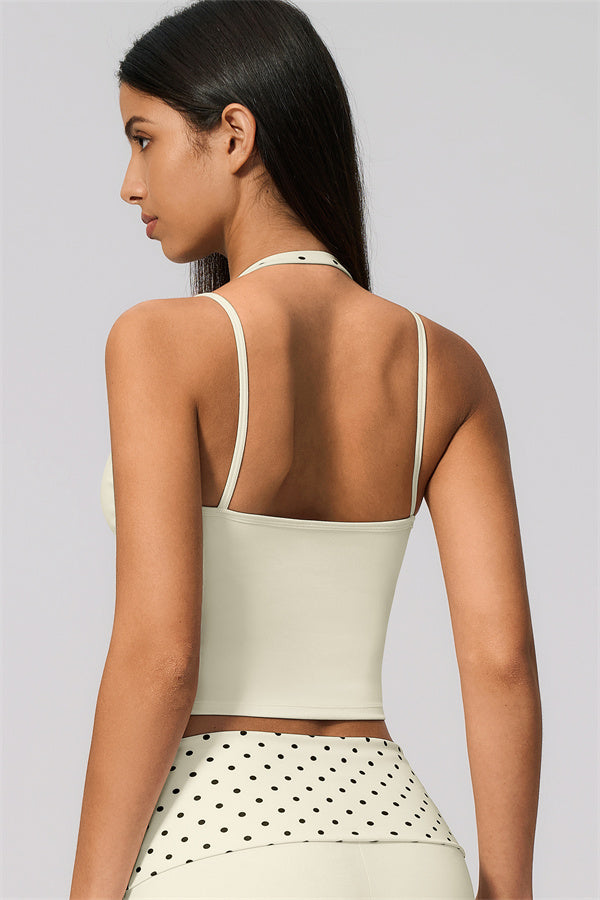 The Enliven Halter Tank Top Capri Leggings 2-Piece Set