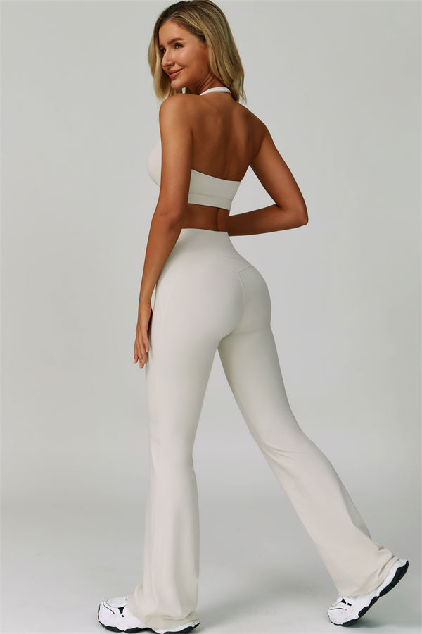 The Bold Halter Sports Bra Flared Leggings 2-Piece Set