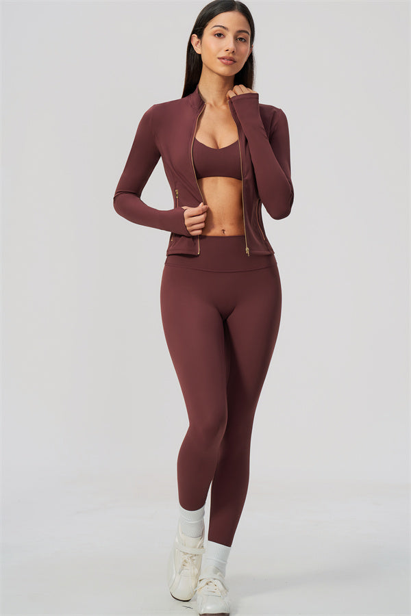 The Twirl Daring Jacket Sports Bra Leggings 3-Piece Set