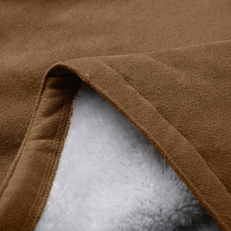 Sherpa-Lined Duffle Toggle Jacket with Hood — Warm Hooded Fleece Coat