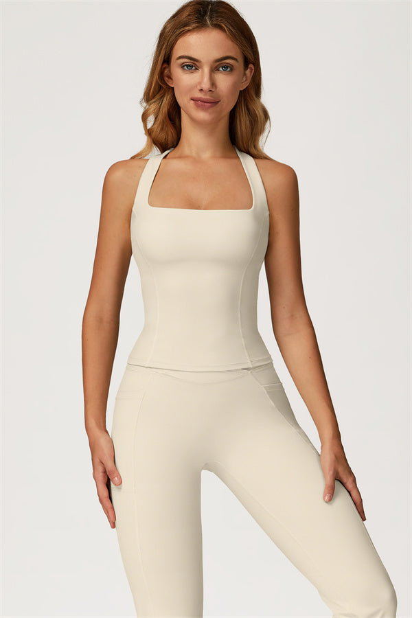 The Glacier Crop Tank Flared Leggings 2-Piece Set