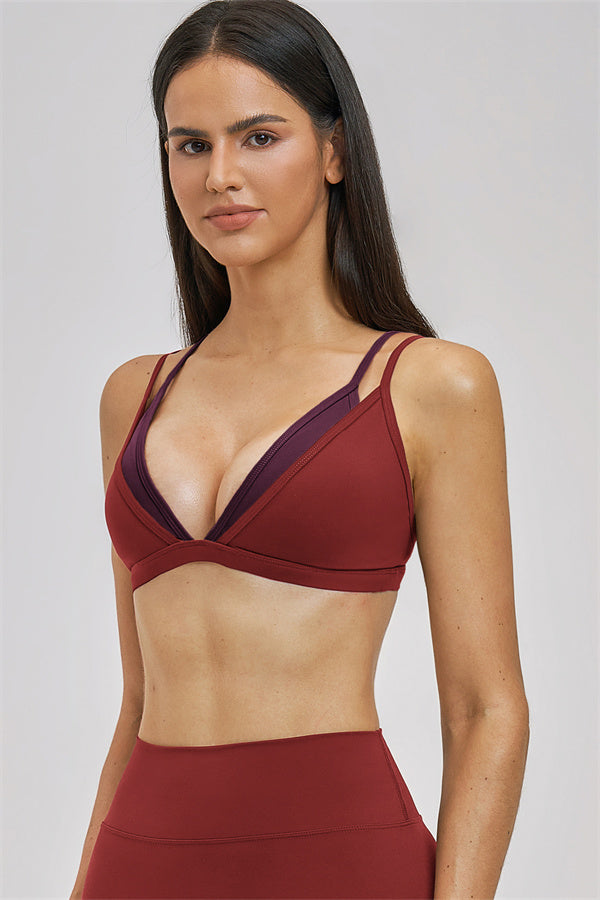 The Seraphine Layered V Sports Bra Shorts 2-Piece Set