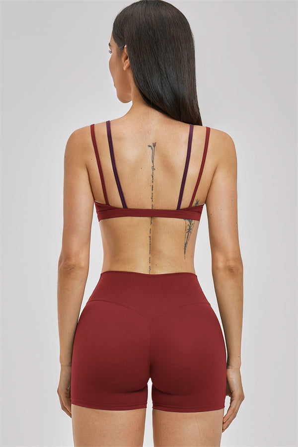 The Seraphine Layered V Sports Bra Shorts 2-Piece Set