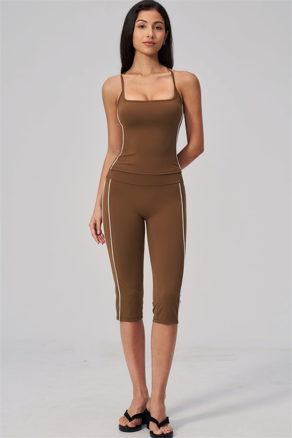 The Breathe Crop Top Capri Leggings 2-Piece Set