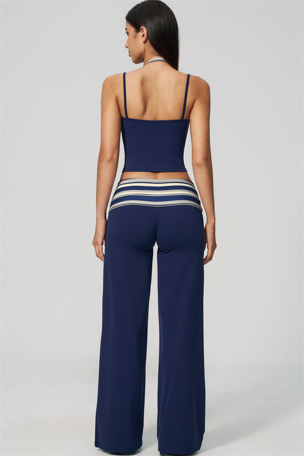 The Enliven Halter Tank Top Straight Leg Pants 2-Piece Set