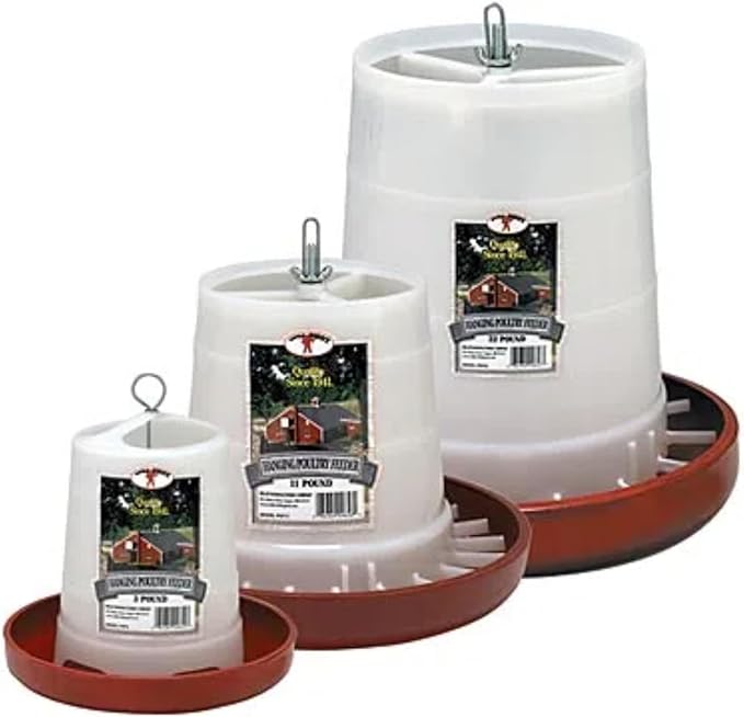 Little Giant 3Lbs Plastic Hanging Poultry Feeder Ideal for Chicks & Baby Quail