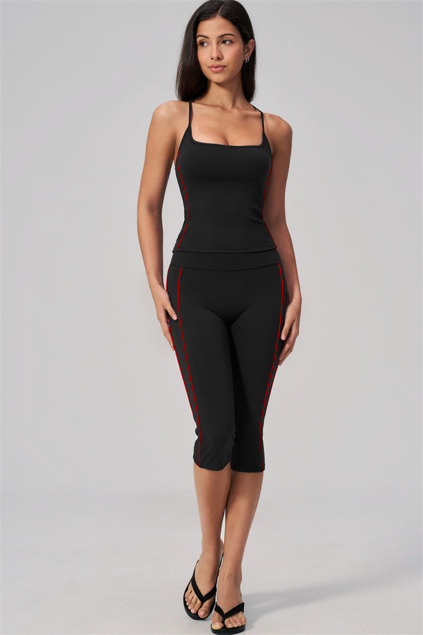 The Breathe Crop Top Capri Leggings 2-Piece Set