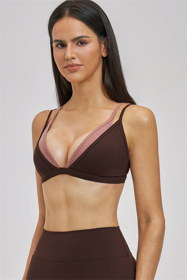 The Seraphine Layered V Sports Bra Shorts 2-Piece Set