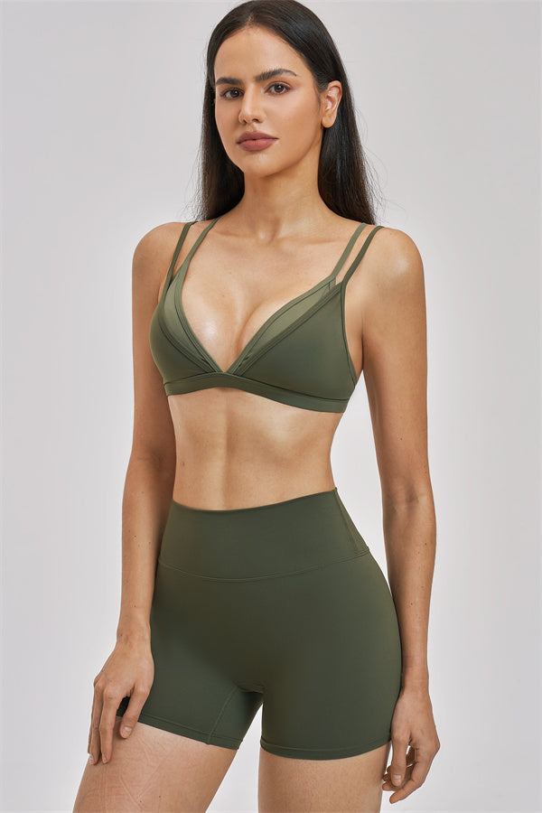 The Seraphine Layered V Sports Bra Shorts 2-Piece Set