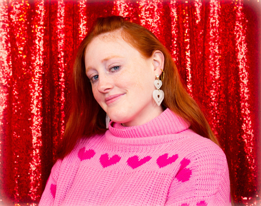We Make a Great Pair-Heart Dangle Earrings