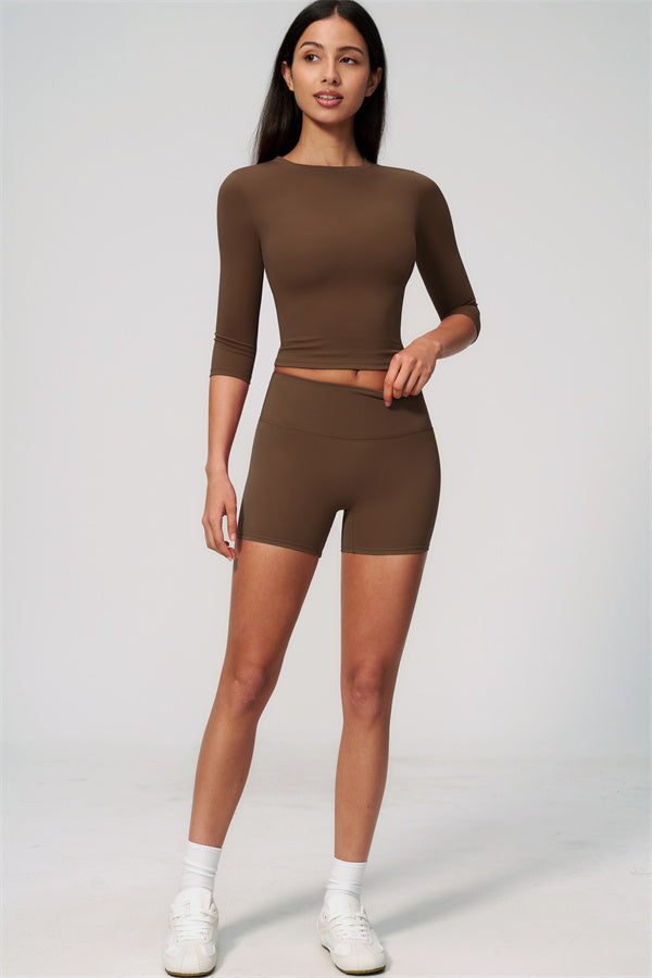 The Natalia Half-Sleeve Top Shorts 2-Piece Set