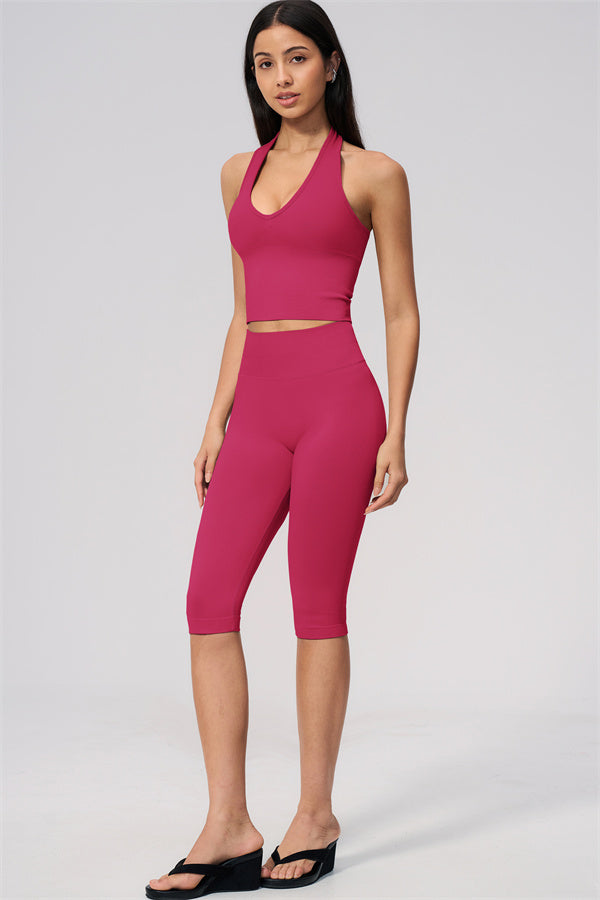 The New Allure Halter Top Capri Leggings 2-Piece Set