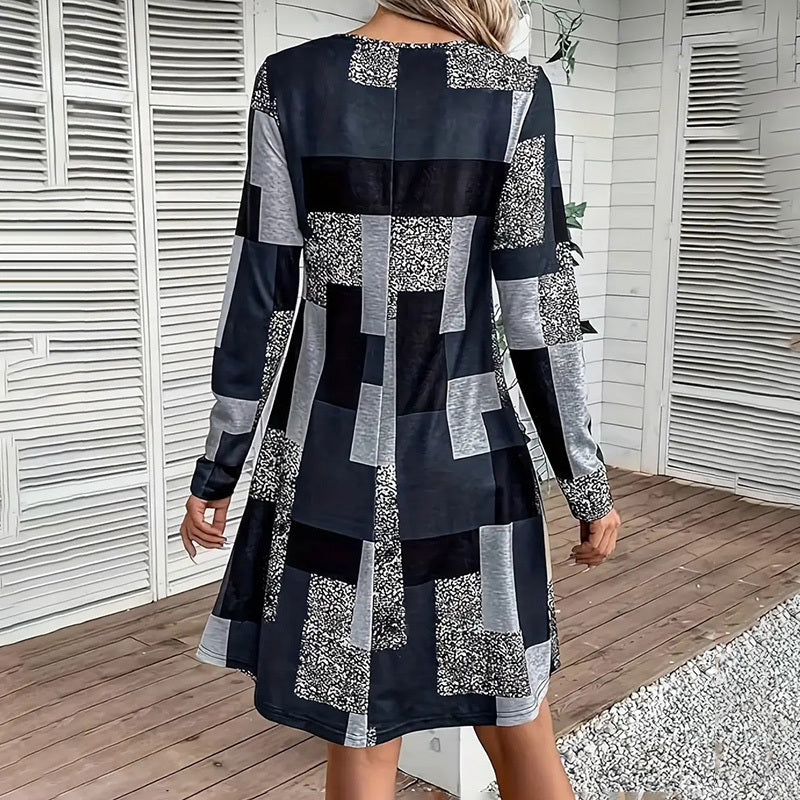 Women's Round Neck Long Sleeve Dress