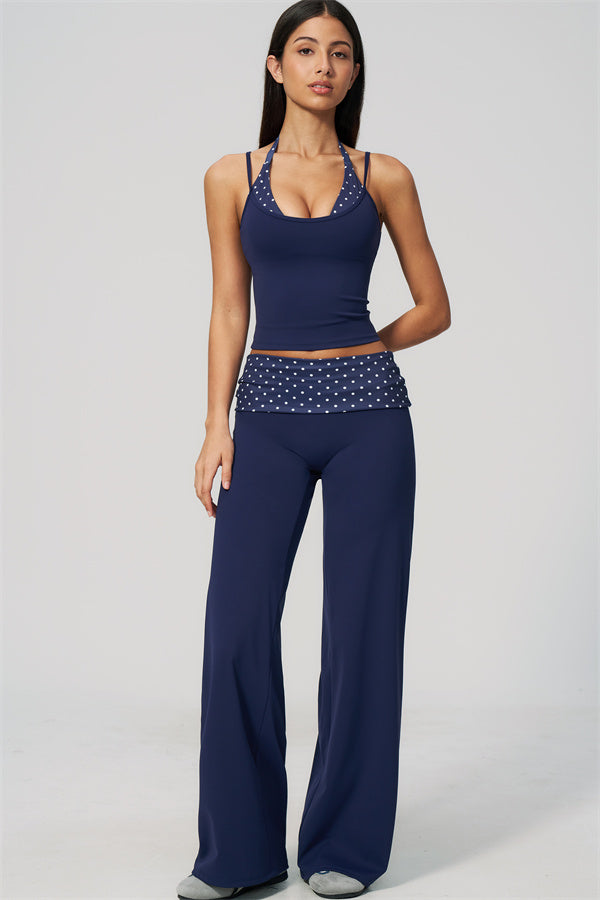 The Enliven Halter Tank Top Straight Leg Pants 2-Piece Set