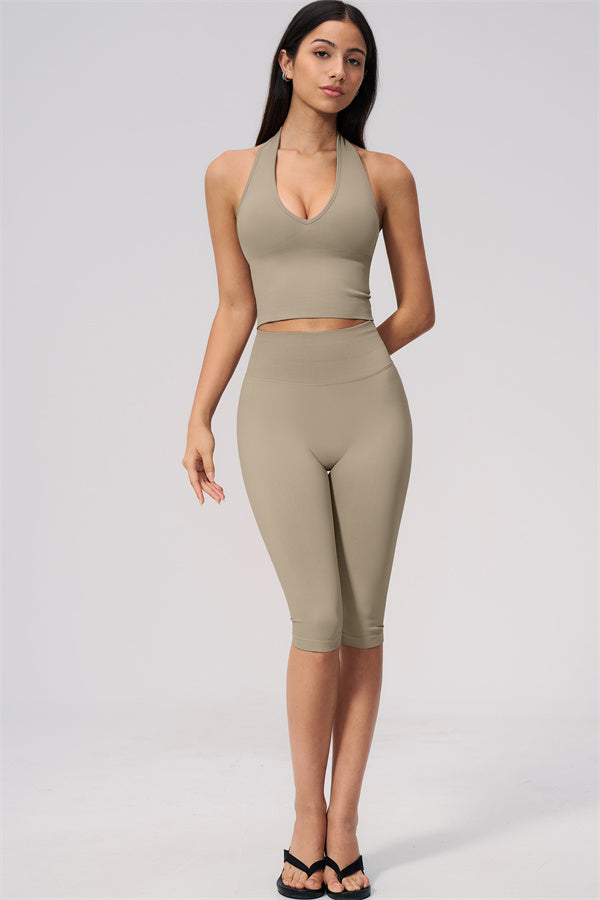 The New Allure Halter Top Capri Leggings 2-Piece Set
