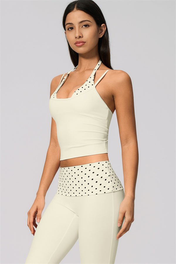 The Enliven Halter Tank Top Capri Leggings 2-Piece Set