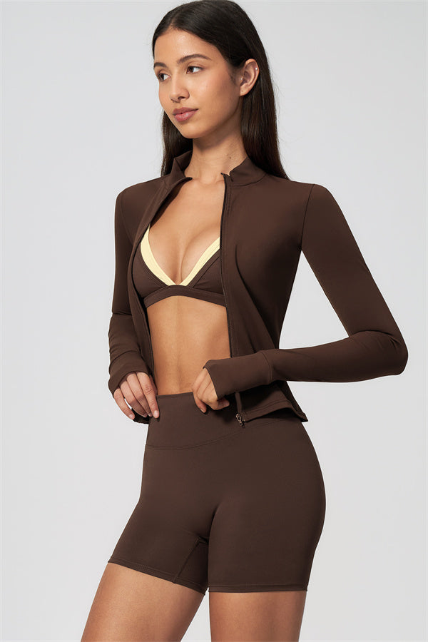 The Seraphine Jacket Sports Bra Shorts 3-Piece Set
