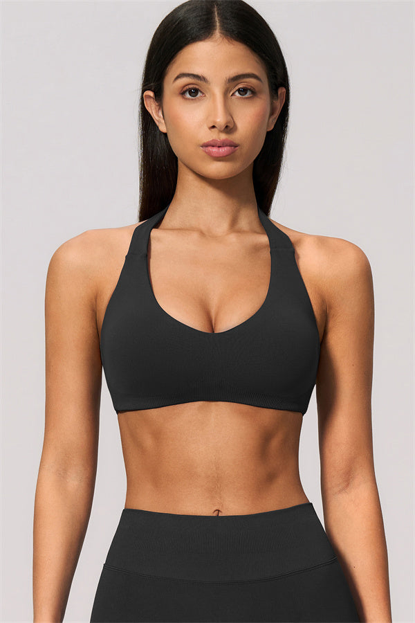 The Velvetine Halter Sports Bra Flared Leggings 2-Piece Set
