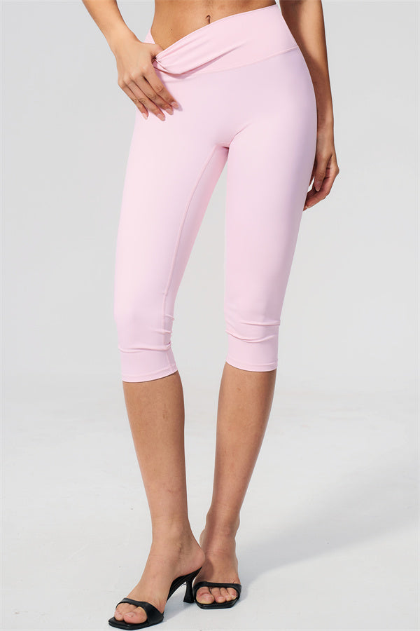 The Twirl Wide Strap Halter Crop Top Capri Leggings 2-Piece Set