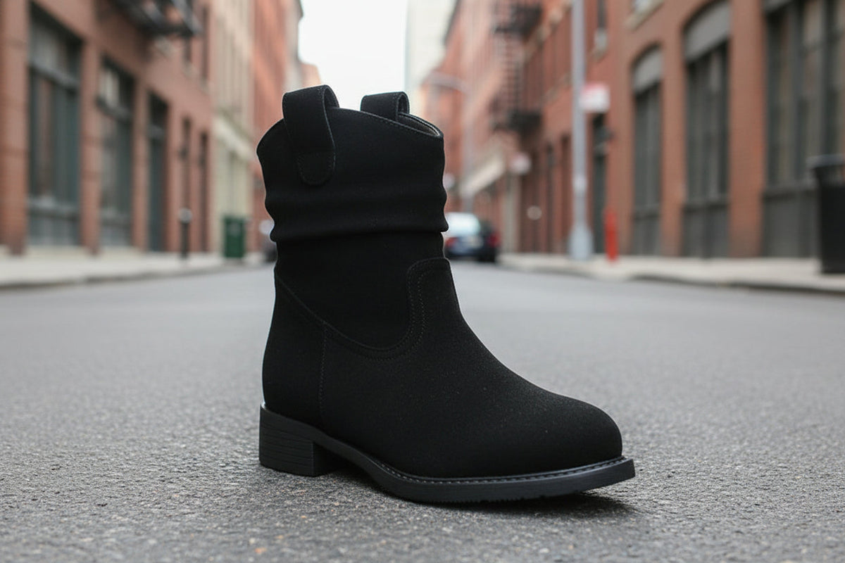 Women’s Suede Chunky Heel Slimming Ankle Boots