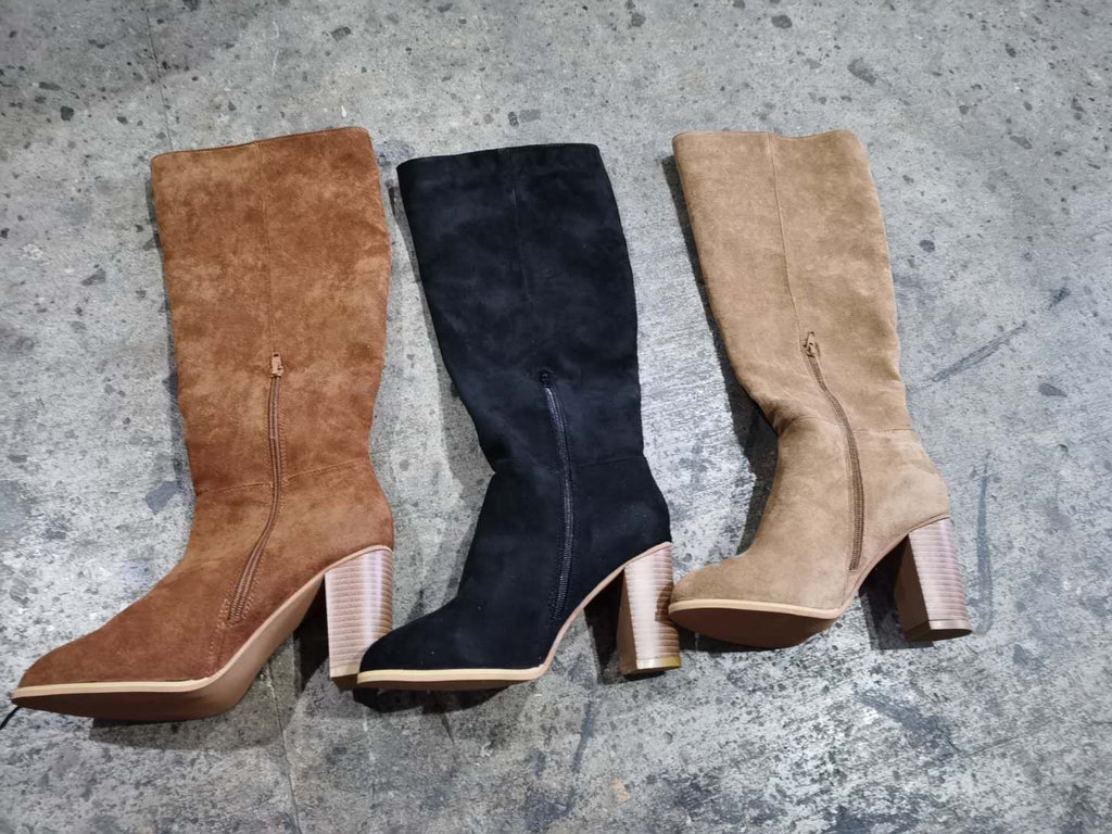 Women's Plush-Trim Round-Toe Flat Tall Winter Boots
