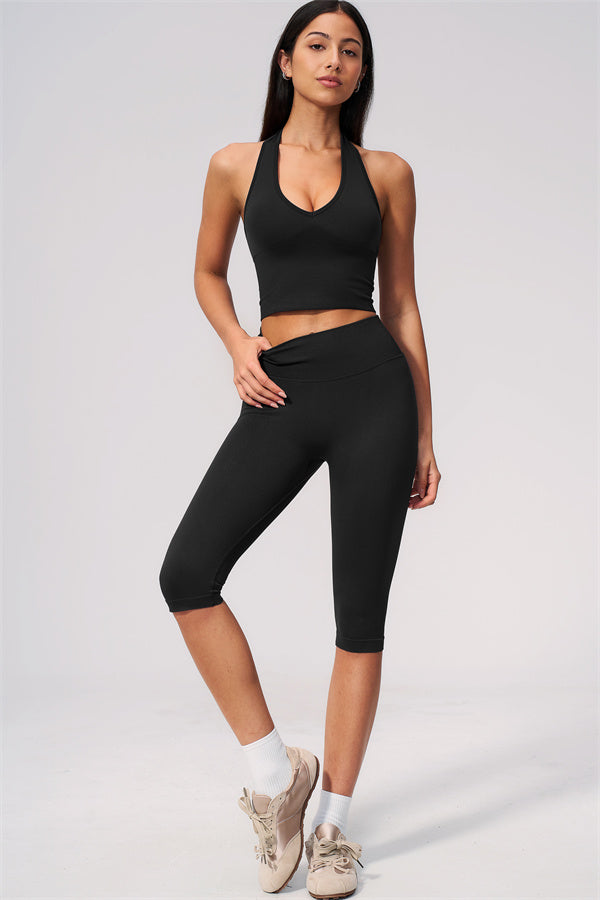 The New Allure Halter Top Capri Leggings 2-Piece Set
