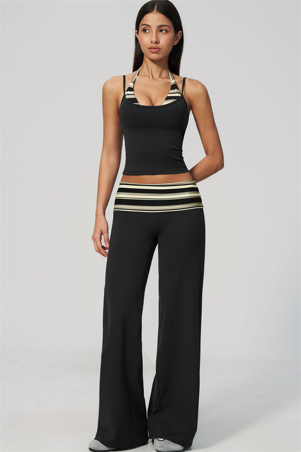 The Enliven Halter Tank Top Straight Leg Pants 2-Piece Set