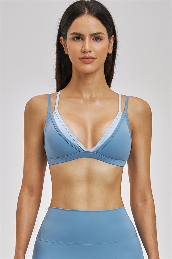 The Seraphine Layered V Sports Bra Shorts 2-Piece Set